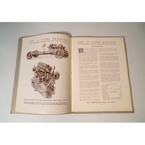 70 - 1929 BENTLEY WORLD EXPORTERS, ROOTES LONDON BROCHURE.Depicting the 4 1/4, 4 1/2 Supercharged, Speed ... 