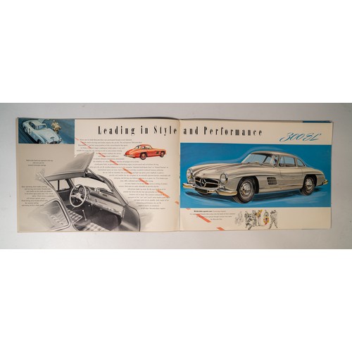 63 - A 1955 MERCEDES-BENZ 300SL GULLWING BROCHURESwedish market issue, in English. Pull out colour brochu... 