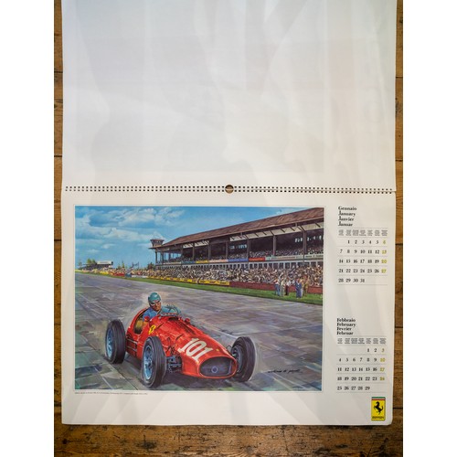 82 - TWO FERRARI CALENDARS FROM 1980, 19901980 Ferrari Calendar, complete with Enzo Ferrari-Signed Card (... 