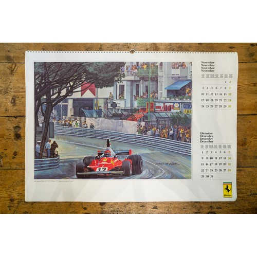 82 - TWO FERRARI CALENDARS FROM 1980, 19901980 Ferrari Calendar, complete with Enzo Ferrari-Signed Card (... 