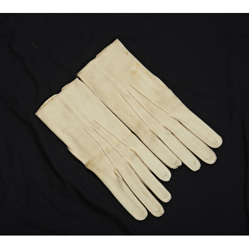 397 - A COLLECTION OF GLOVES, MAINLY 19TH CENTURY; a pair of ladies cotton long sleeved gloves.anda simila... 