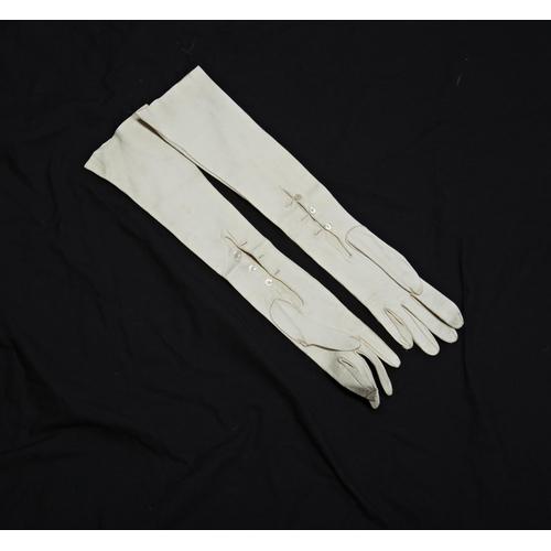 397 - A COLLECTION OF GLOVES, MAINLY 19TH CENTURY; a pair of ladies cotton long sleeved gloves.anda simila... 