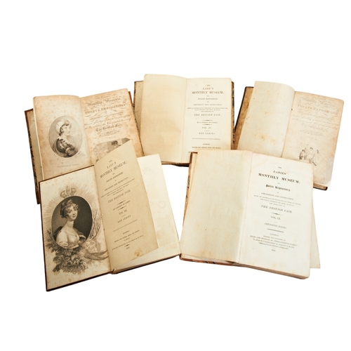 386 - THREE VOLUMES OF THE LADY'S MUSEUM AND TWO VOLUMES OF THE MONTHLY MUSEUMconsisting of 'The Lady's Mo... 