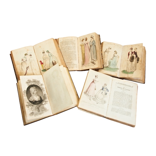 386 - THREE VOLUMES OF THE LADY'S MUSEUM AND TWO VOLUMES OF THE MONTHLY MUSEUMconsisting of 'The Lady's Mo... 