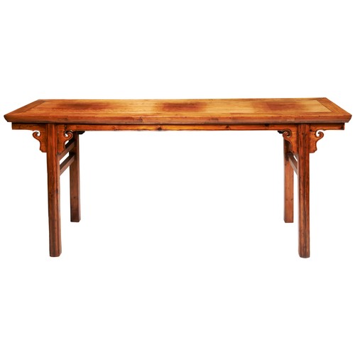 62 - A CHINESE 'YUMU' (ELMWOOD) FORMAL SIDE TABLE CIRCA 1820-1880榆木条案  1820-1880the wood with well-define... 