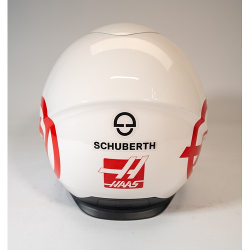 122 - A 'HAAS' F1 SCHUBERTH PIT CREW HELMETA Haas F1 Schuberth Pit Crew Helmet with Haas FI decal, white f... 