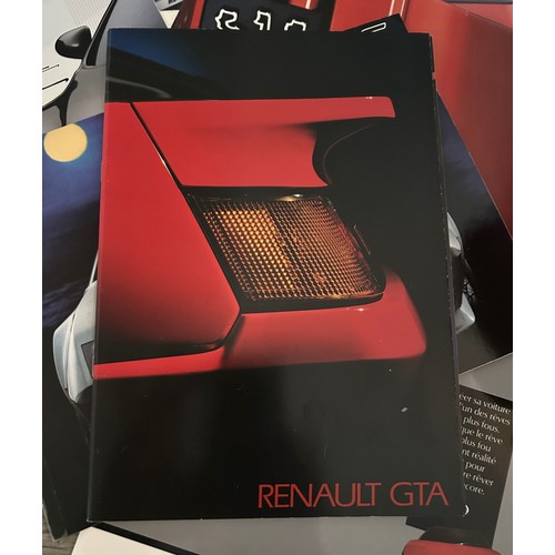 131 - A COLLECTION OF 10+ CONTINENTAL CAR BROCHURES, BUGATTI, VENTURI, DE-TOMASO RENAULT ALPINA AND OTHERS... 