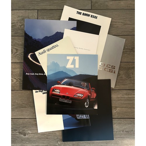 138 - A COLLECTION OF BMW AND AUDI SALES BROCHURESCovering such models as the BMW Z1, E24, 850i, Audi Quat... 