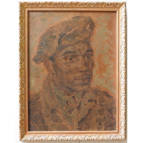 295 - OLIVER HILARY SAMBOURNE MESSEL (1904-1978) PORTRAIT OF A MAN IN MILITARY UNIFORM, OIL/BOARD, with ar... 