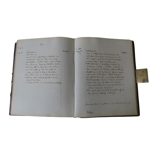 261 - A LEATHER AND CANVAS BOUND HANDWRITTEN CASEBOOK OF YOUNG OFFENDERS IN THE WAKEFIELD AREA BEGINNING 1... 