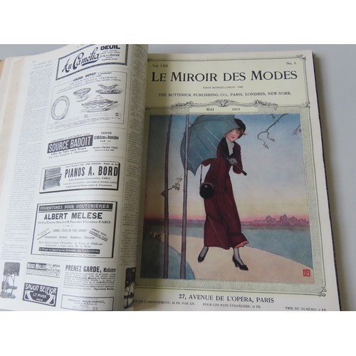 260 - THREE LEATHER AND CANVAS BOUND COPIES OF FRENCH FASHION MAGAZINESconsisting ofLa Mode Illustree Jour... 