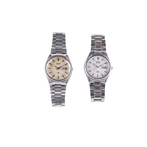 364 - SEIKO S3 VINTAGE CHAMPAGNE DIAL QUARTZ GENTS WRISTWATCH AND A SILVERTONE S3, DIALS MARKED 'JAPAN 822... 