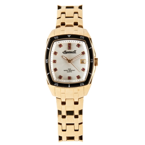 373 - INGERSOL GEMS INFERNO QUARTZ WATCH, WITH ROUNDED RECTANGULAR BLACK-BORDERED DIAL. BOXED AND WITH PAP... 