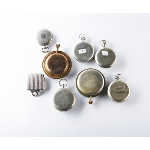 359 - A NICKEL CASED STOPWATCH a military issue pocket watch and various other pocket watches and 'bedside... 