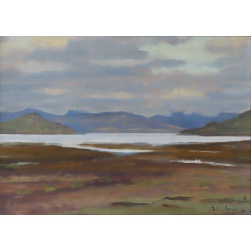 291 - JULIAN BARROW (1939-2013) 'KINGAIR LOCH, ARGYLL' (1979) OIL PAINTING ON CANVAS, signed and dated in ... 