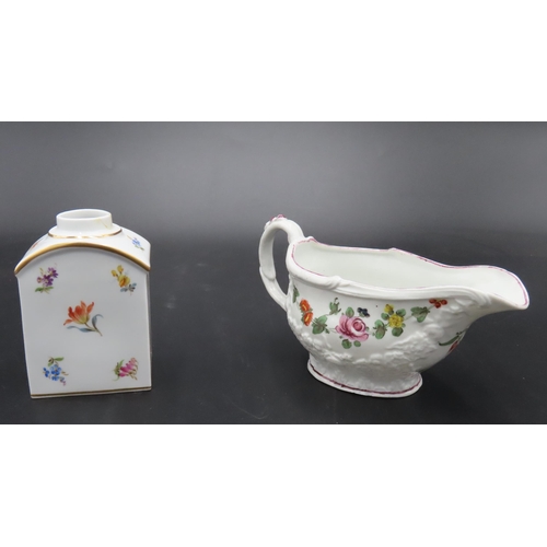 185 - A MIXED GROUP OF 18TH & 19TH CENTURY PORCELAIN WARES, including a Meissen tea caddy, Imari patte... 