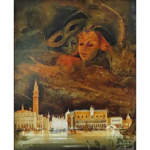 296 - ROGER SURAUD (1938-2016) THE DOGES PALACE, VENETIAN SCENE, OIL ON CANVAS, SIGNED AND FRAMED46.5cm x ... 