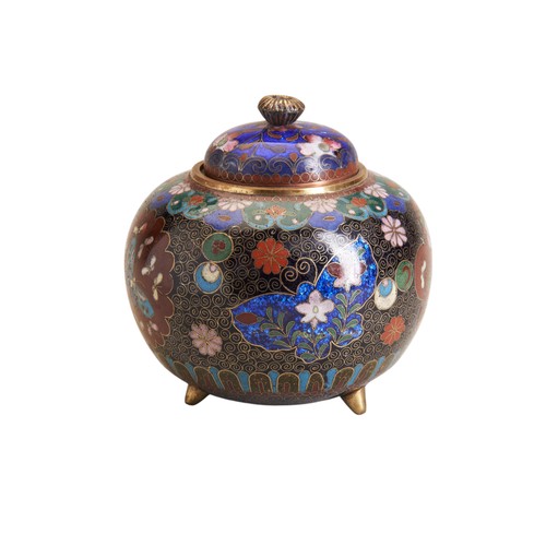 11 - TWO JAPANESE CLOISONNÉ COVERED KOROSMEIJI PERIOD (1868-1912)the ovid sides decorated with coloured f... 