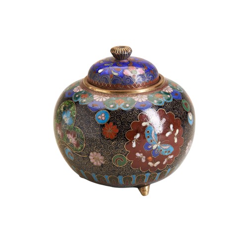 11 - TWO JAPANESE CLOISONNÉ COVERED KOROSMEIJI PERIOD (1868-1912)the ovid sides decorated with coloured f... 