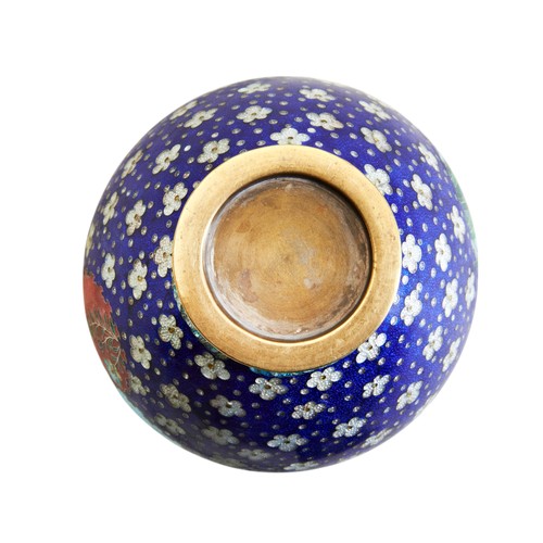 12 - A SMALL JAPANESE GINBARI JAR AND COVERMEIJI PERIOD (1868-1912)the sides decorated with iris's, again... 