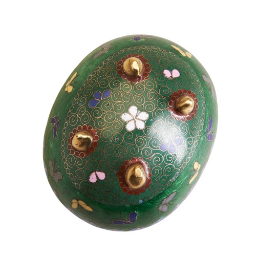 13 - A JAPANESE GINBARI EGG-SHAPED BOX AND COVERMEIJI PERIOD (1868-1912)decorated with crysanthemums and ... 