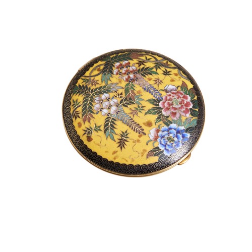 14 - TWO JAPANESE CLOISONNÉ COMPACTSEARLY 20TH CENTURYeach decorated with brightly coloured flowers again... 