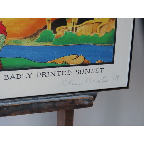 416 - GLEN BAXTER (b.1944) 'HE SEEMED TO BE POINTING TO A BADLY PRINTED SUNSET' LIMITED PRINT, numbered 98... 