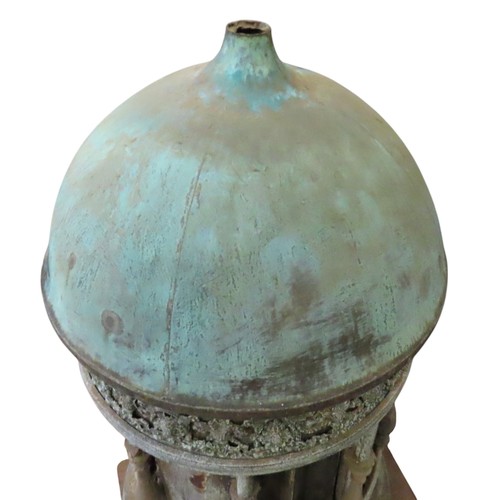 64 - A GRECIAN STYLE DOMED CUPOLA, LATE 19TH CENTURY, the copper dome over an applied band of scroll foli... 