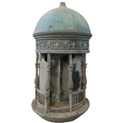 64 - A GRECIAN STYLE DOMED CUPOLA, LATE 19TH CENTURY, the copper dome over an applied band of scroll foli... 