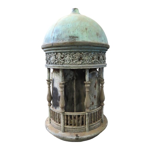 64 - A GRECIAN STYLE DOMED CUPOLA, LATE 19TH CENTURY, the copper dome over an applied band of scroll foli... 