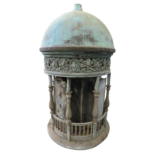 64 - A GRECIAN STYLE DOMED CUPOLA, LATE 19TH CENTURY, the copper dome over an applied band of scroll foli... 