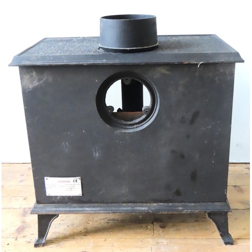 15 - A CONTEMPORARY CAST-IRON WOOD BURNING STOVE, model number JA032 (2010) with metal label affixed to t... 