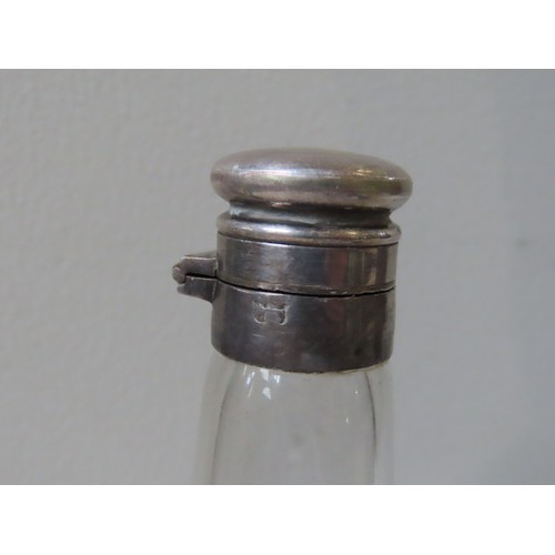 40 - A SILVER MOUNTED GLASS HUNTING FLASK, in a leather transit caseProvenance: Selected Contents from Co... 