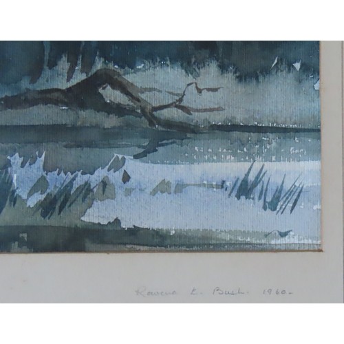 405 - ROWENA ELIZABETH BUSH (1917-c.1998) 'MOUNT KENYA AT DAWN' (1960) WATER COLOUR, signed and dated in l... 