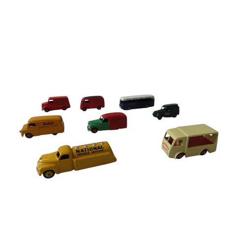 361 - DINKY TROJAN DUNLOP VAN, Royal Mail van No. 260, Bedford kodak van No. 480, Telephone Service van No... 