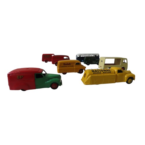 361 - DINKY TROJAN DUNLOP VAN, Royal Mail van No. 260, Bedford kodak van No. 480, Telephone Service van No... 