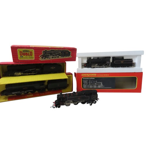 385 - Hornby Dublo LMR 2-8-0 8F Locomotive and Tender, boxed but used, a Dublo 2-6-4 tank loco, unboxed, a... 