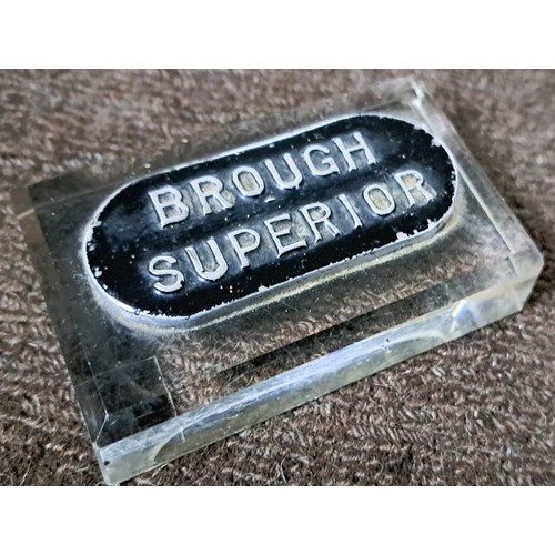 14 - SELECTION OF RARE BROUGH SUPERIOR BADGESIncuding engine badge and rare club badge.