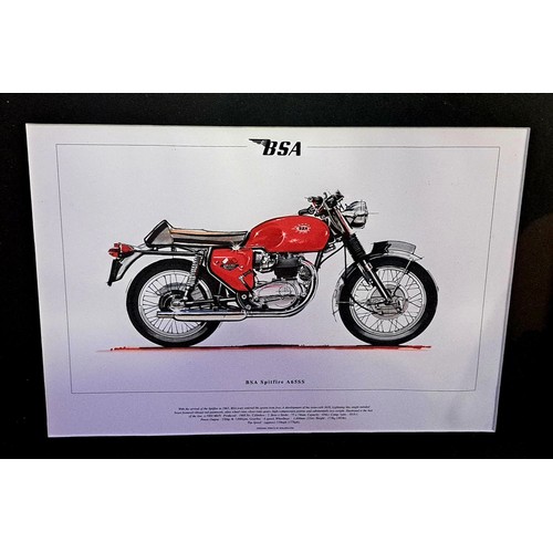 4 - FOUR BSA SPITFIRE MK4 FRAMED PRINTSGreat selection of artist prints in matching quality bespoke fram... 