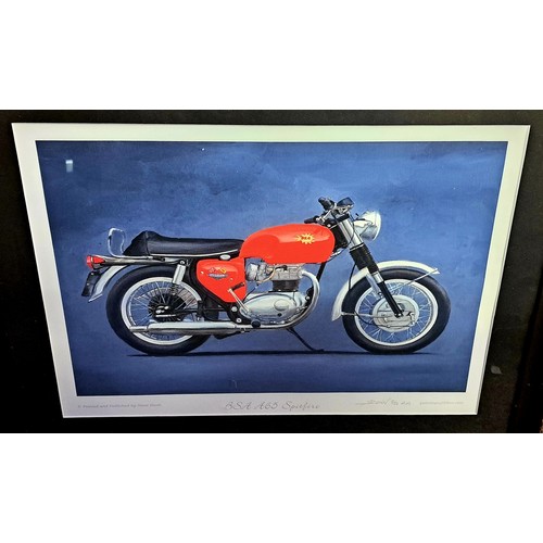 4 - FOUR BSA SPITFIRE MK4 FRAMED PRINTSGreat selection of artist prints in matching quality bespoke fram... 