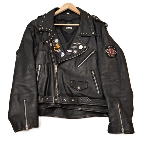 17A - PERIOD ROCKERS LEATHER JACKETEx-59 Club members jacket by Shakeel International (S.A.K.), size 44