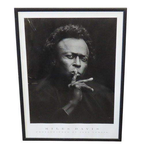 618 - A MILES DAVIS PHOTOLITHOGRAPH, by Jeff Sadler, inscribed along bottom edge(65 x 52 cm)