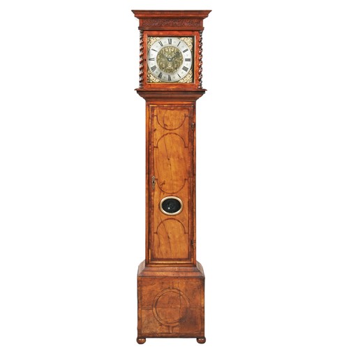 81 - A WILLIAM & MARY WALNUT LONG CASE CLOCK, circa 1700, with alterations, the brass dial signed Tho... 