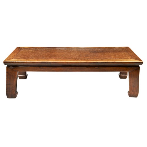 106 - CHINESE LOW TABLE  Elm and rattan 161cm length x height 45cm x depth 73cm PROVENANCE: From The Hemin... 