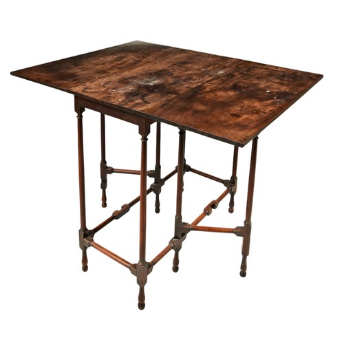 60 - A GEORGE III MAHOGANY 'SPIDER' GATE LEG TABLE, circa 1775, the rectangular dropleaf top raised on sl... 