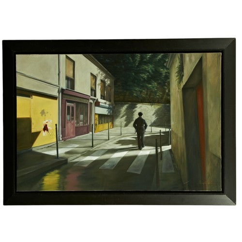 233 - THIERRY CHARPENTIER 'RUE DE CASCADES' Oil on canvas Framed 80cm x 120cmPROVENANCE: From The Hemingto... 