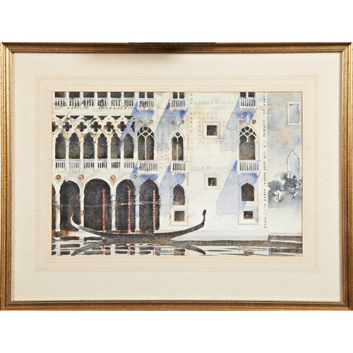 215 - PETER CRIPWELL, VENICE SCENE Watercolour Signed lower right hand corner Glazed and framed 35cm x 53c... 