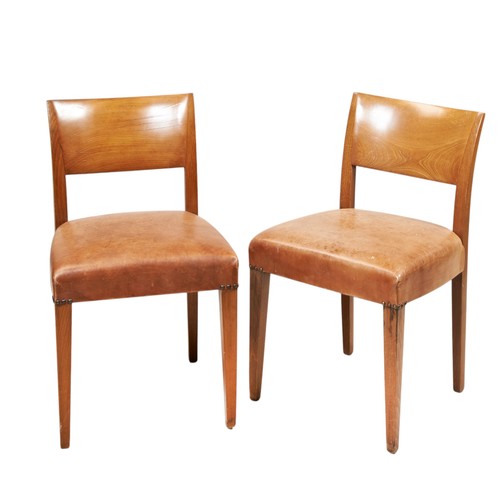 51 - A SET OF TEN BIEDERMEIER DINING CHAIRS, 20th century, with tan leather seats  79cm high x 46cm wideP... 