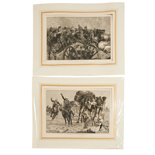 160 - R. CATON WOODVILLE (1856-1927) SIX MILITARY SCENE ENGRAVINGS 'War in the Desert: A Running Fight' 'T... 