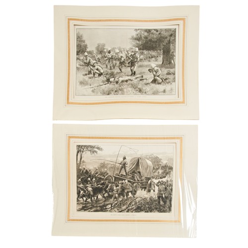 160 - R. CATON WOODVILLE (1856-1927) SIX MILITARY SCENE ENGRAVINGS 'War in the Desert: A Running Fight' 'T... 